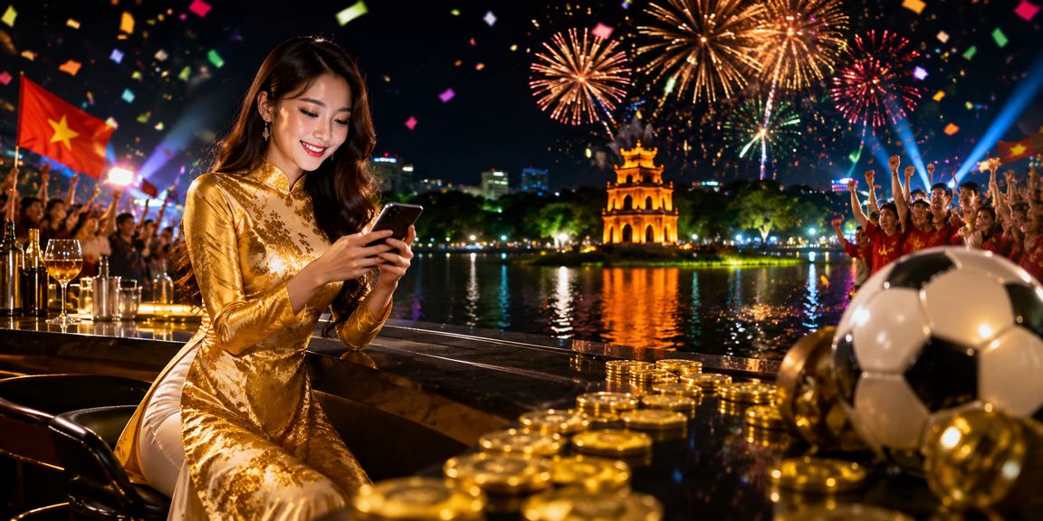 Người phụ nữ mặc áo dài Hà Nội sử dụng điện thoại chơi casino trực tuyến